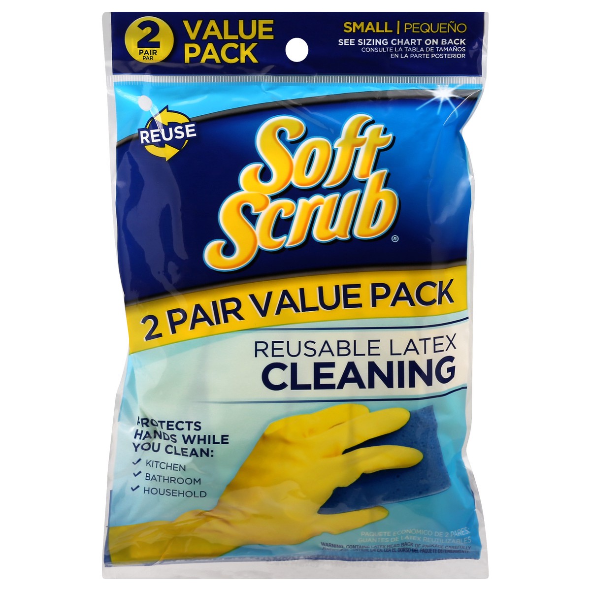 slide 3 of 11, Soft Scrub Cleaning Rubber Latex Small Value Pack Gloves 2 ea, 2 ct