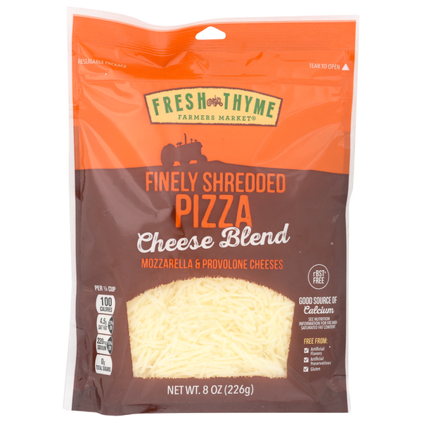 slide 1 of 1, Fresh Thyme Cheese Pizza Blend Shred, 8 oz