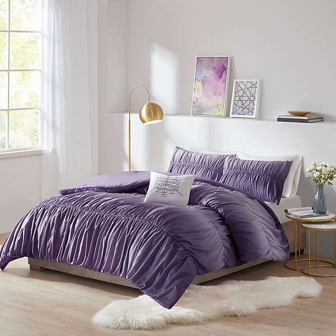 slide 2 of 6, Intelligent Design Ellen Full/Queen Comforter Set - Purple, 4 ct