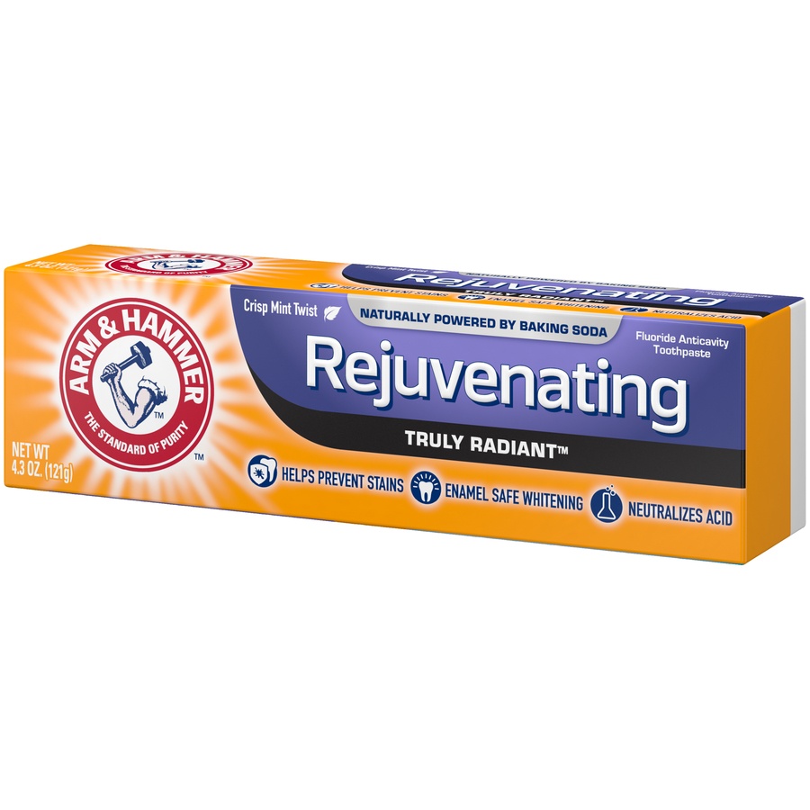slide 3 of 4, ARM & HAMMER Truly Radiant Rejuvenating Fresh Mint Twist Fluoride Anticavity Toothpaste, 4.3 oz