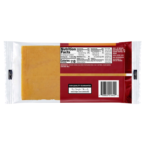 slide 4 of 5, Meijer Mild Cheddar Chunk Cheese, 32 oz