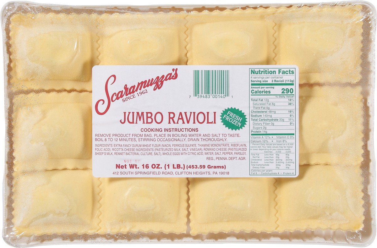 slide 7 of 13, Scaramuzza's Ravioli Jumbo 16 oz, 16 oz