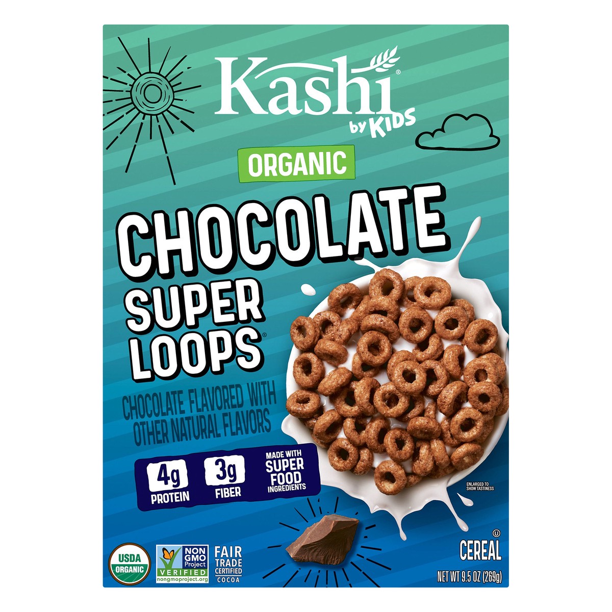 slide 1 of 5, Kashi by Kids Super Loops Breakfast Cereal, Chocolate, 9.5 oz, 9.5 oz