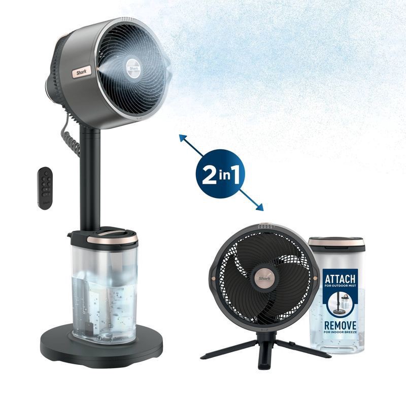 slide 1 of 14, Shark FlexBreeze Pro Mist Fan - Integrated Misting Pedestal to Tabletop - Corded or Cordless, 1 ct
