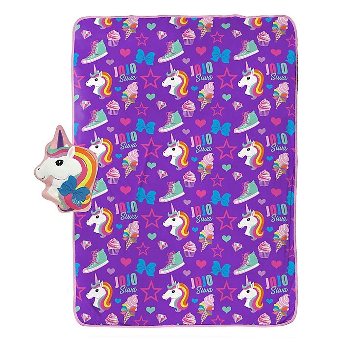 slide 3 of 5, JoJo Siwa Nogginz Pillow and Throw Blanket - Purple, 1 ct