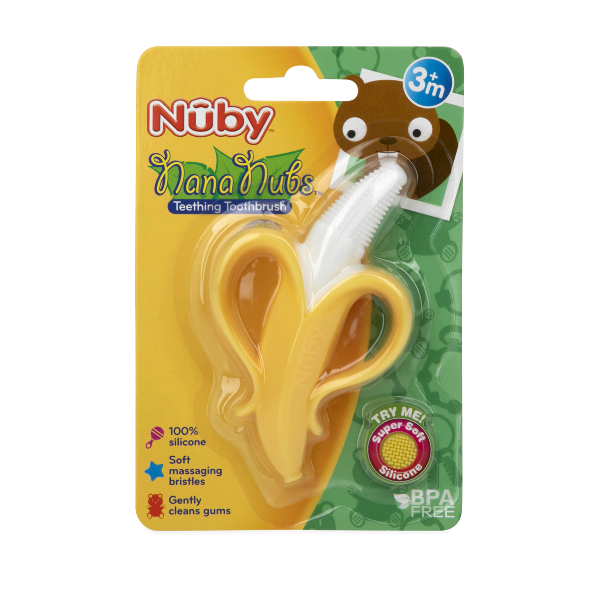 slide 1 of 5, Nuby 3m+ NanaNubs 1 ea, 1 ct