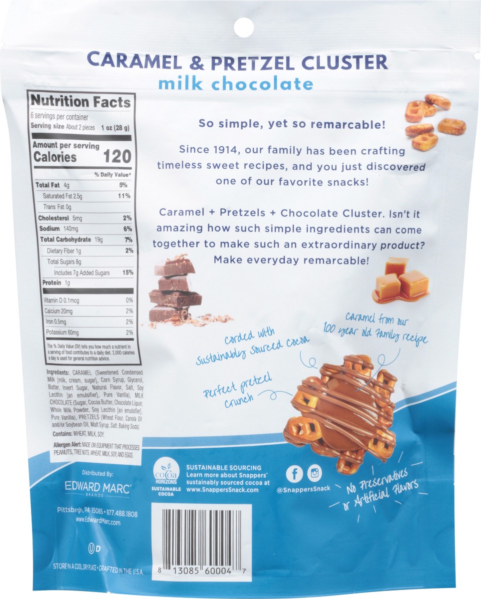 slide 8 of 9, Edward Marc Chocolatier Snappers Milk Chocolate Caramel & Pretzel Cluster 6 oz, 6 oz