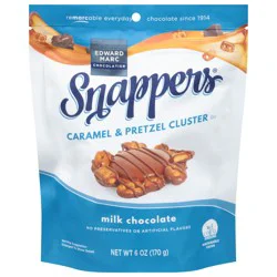 Edward Marc Chocolatier Snappers Milk Chocolate Caramel & Pretzel Cluster 6 oz