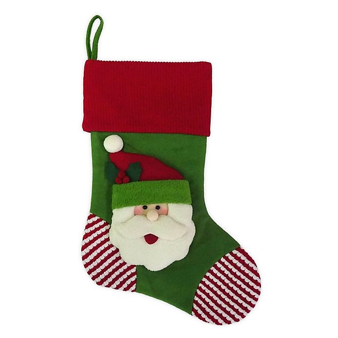 slide 1 of 2, Winter Wonderland Santa Claus Stocking - Red/Green, 1 ct