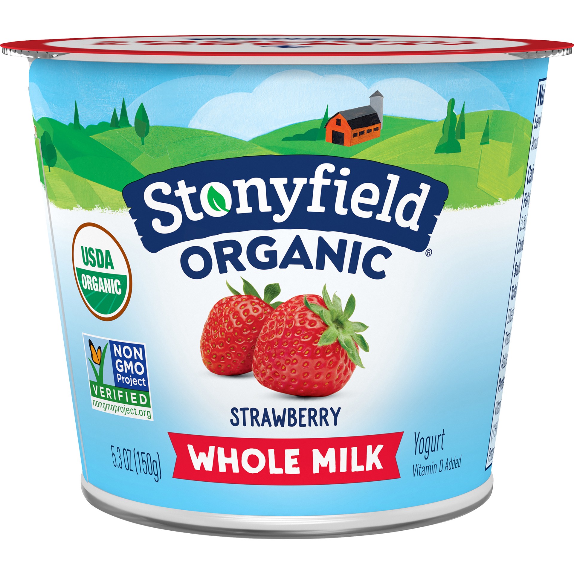 slide 1 of 1, Stonyfield Organic Strawberry Whole Milk Yogurt Cup, 5.3 oz