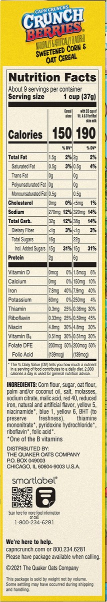 slide 8 of 9, Cap'n Crunch Fruit Cereal, 11.7 oz