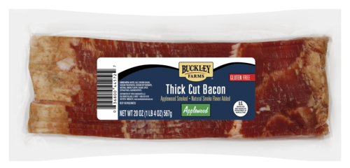 slide 1 of 1, Buckley Farms Applewood Smoked Thick Cut Bacon, 20 oz