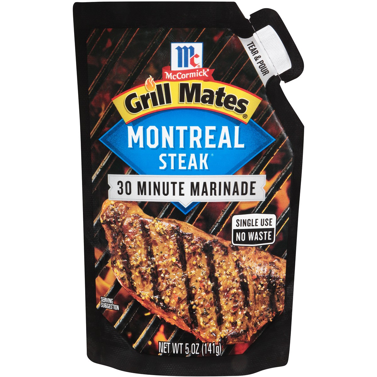 slide 1 of 7, McCormick Montreal Steak Single Use Marinade, 5 oz