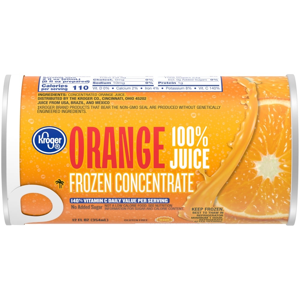 slide 1 of 1, Kroger Frozen Orange Juice Concentrate, 12 fl oz