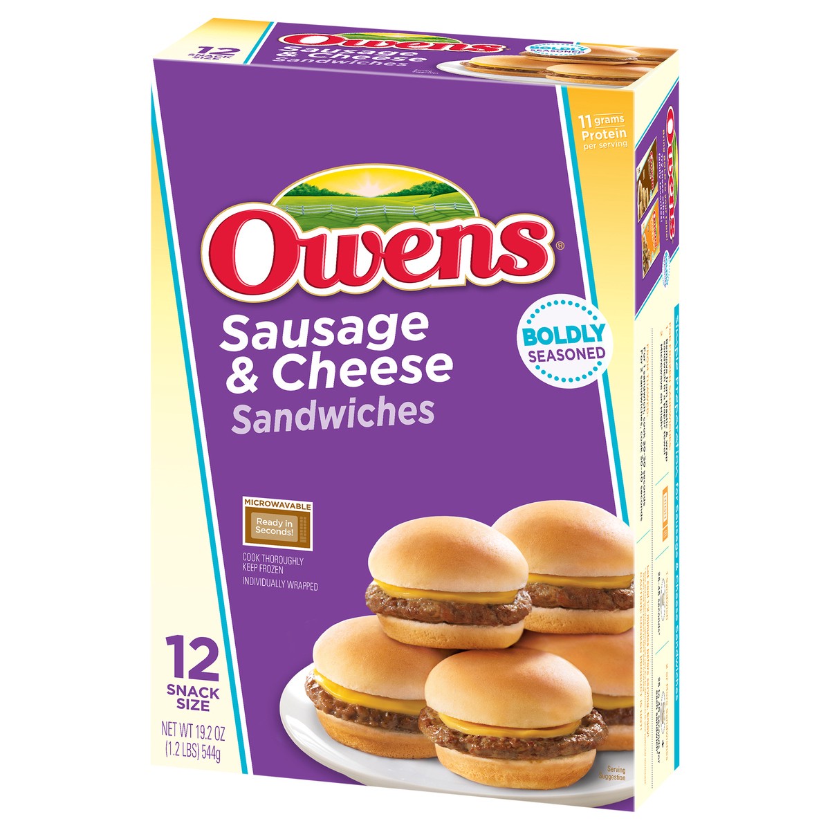slide 4 of 11, Owens Sausage & Cheese Sandwiches 12 ct Box, 12 ct