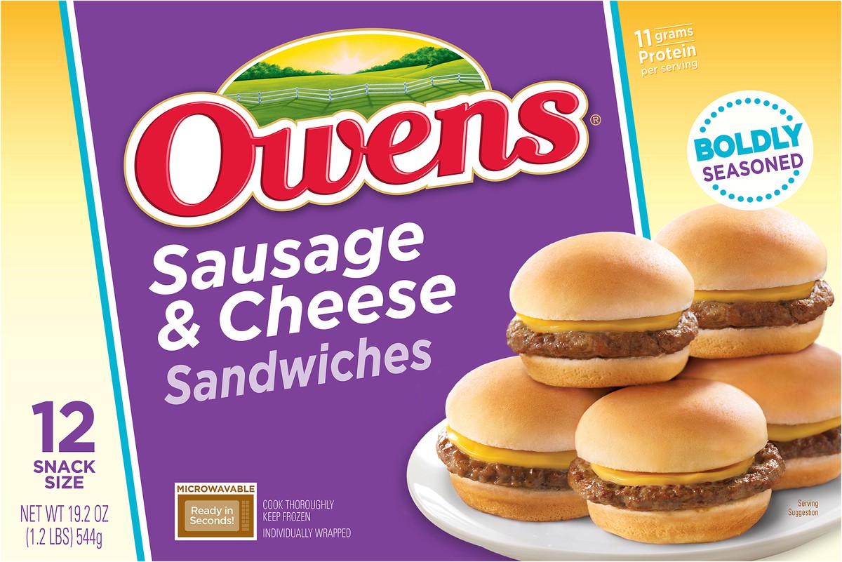 slide 10 of 11, Owens Sausage & Cheese Sandwiches 12 ct Box, 12 ct