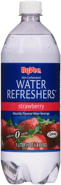 slide 1 of 1, Hy-Vee Water Refreshers Strawberry Non-Carbonated Water Beverage - 1 liter, 1 liter