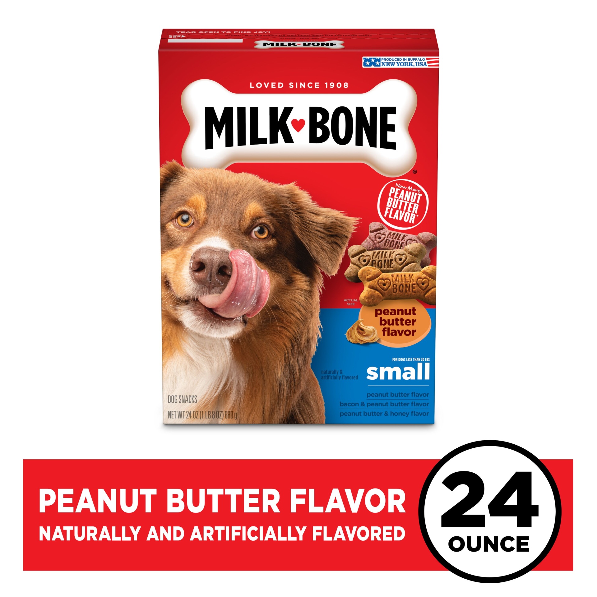 slide 1 of 7, Milk-Bone Small Dog Treats Peanut Butter, 24 oz