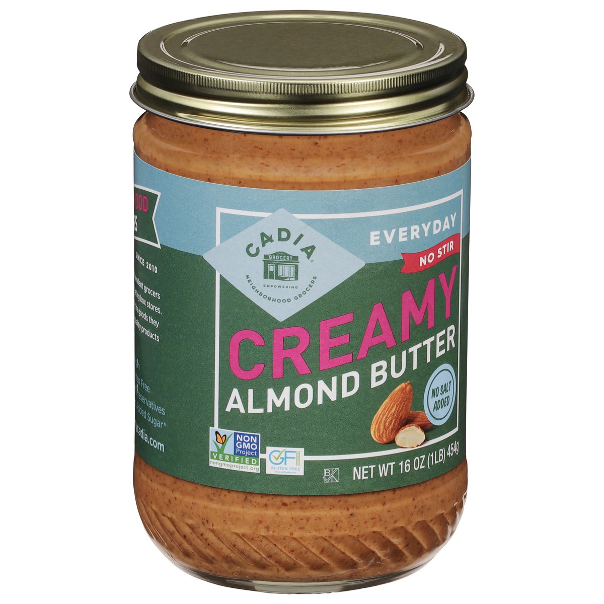 slide 5 of 9, Cadia No-Stir Creamy No Salt Added Almond Butter 16 oz, 16 oz