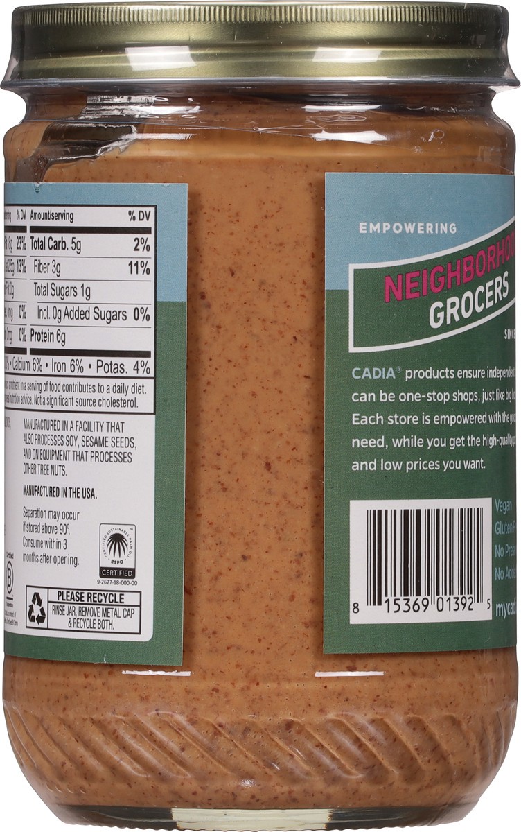 slide 7 of 9, Cadia No-Stir Creamy No Salt Added Almond Butter 16 oz, 16 oz