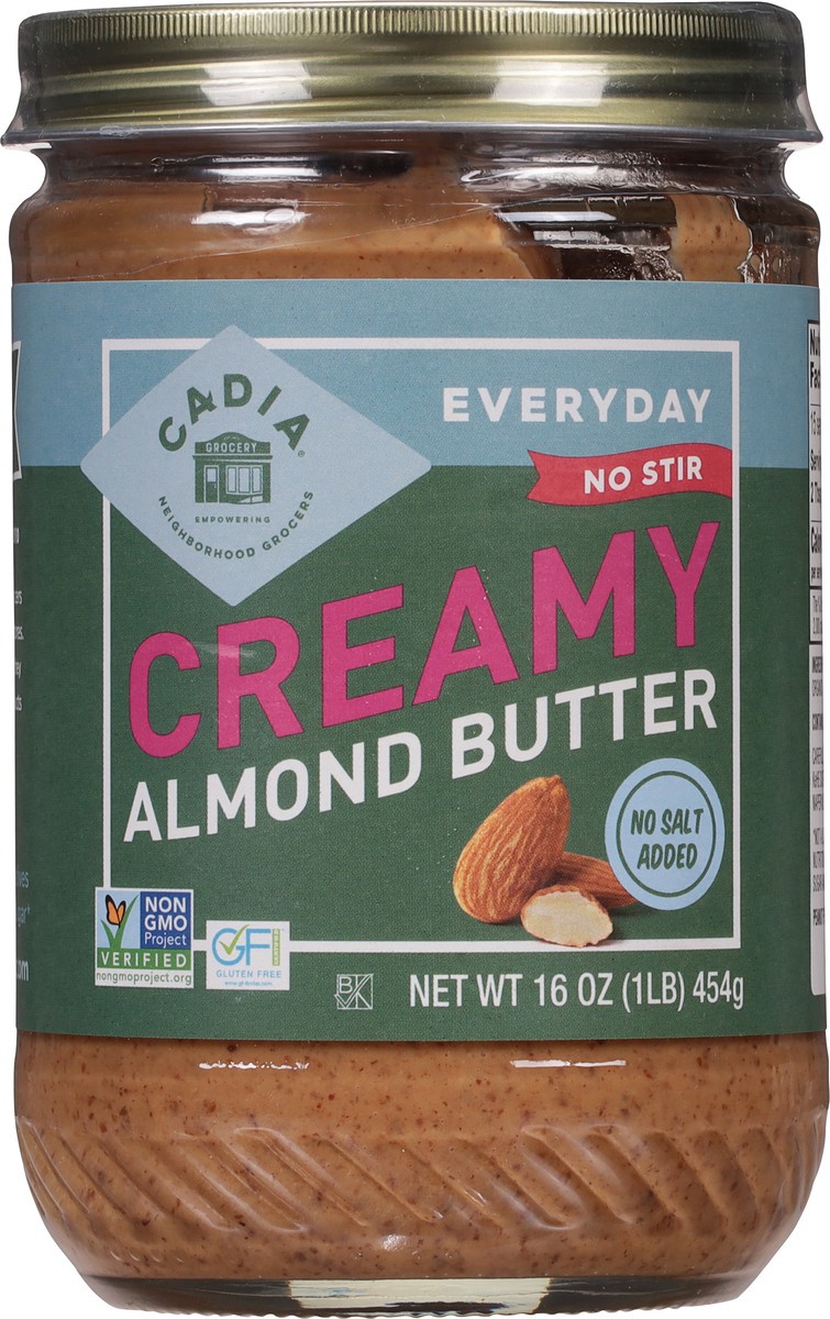 slide 3 of 9, Cadia No-Stir Creamy No Salt Added Almond Butter 16 oz, 16 oz