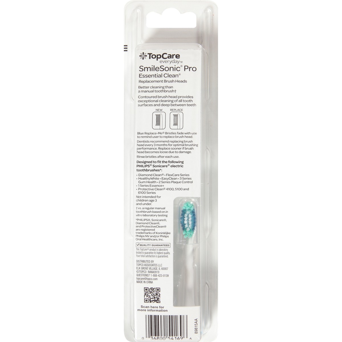 slide 4 of 8, TopCare Everyday Medium SmileSonic Pro Replacement Brush Heads Twin Pack 2 ea, 2 ct