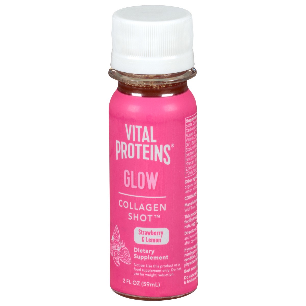 slide 3 of 9, Vital Proteins Glow Strawberry & Lemon Collagen Shot 2 oz, 2 oz