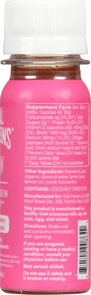 slide 8 of 9, Vital Proteins Glow Strawberry & Lemon Collagen Shot 2 oz, 2 oz