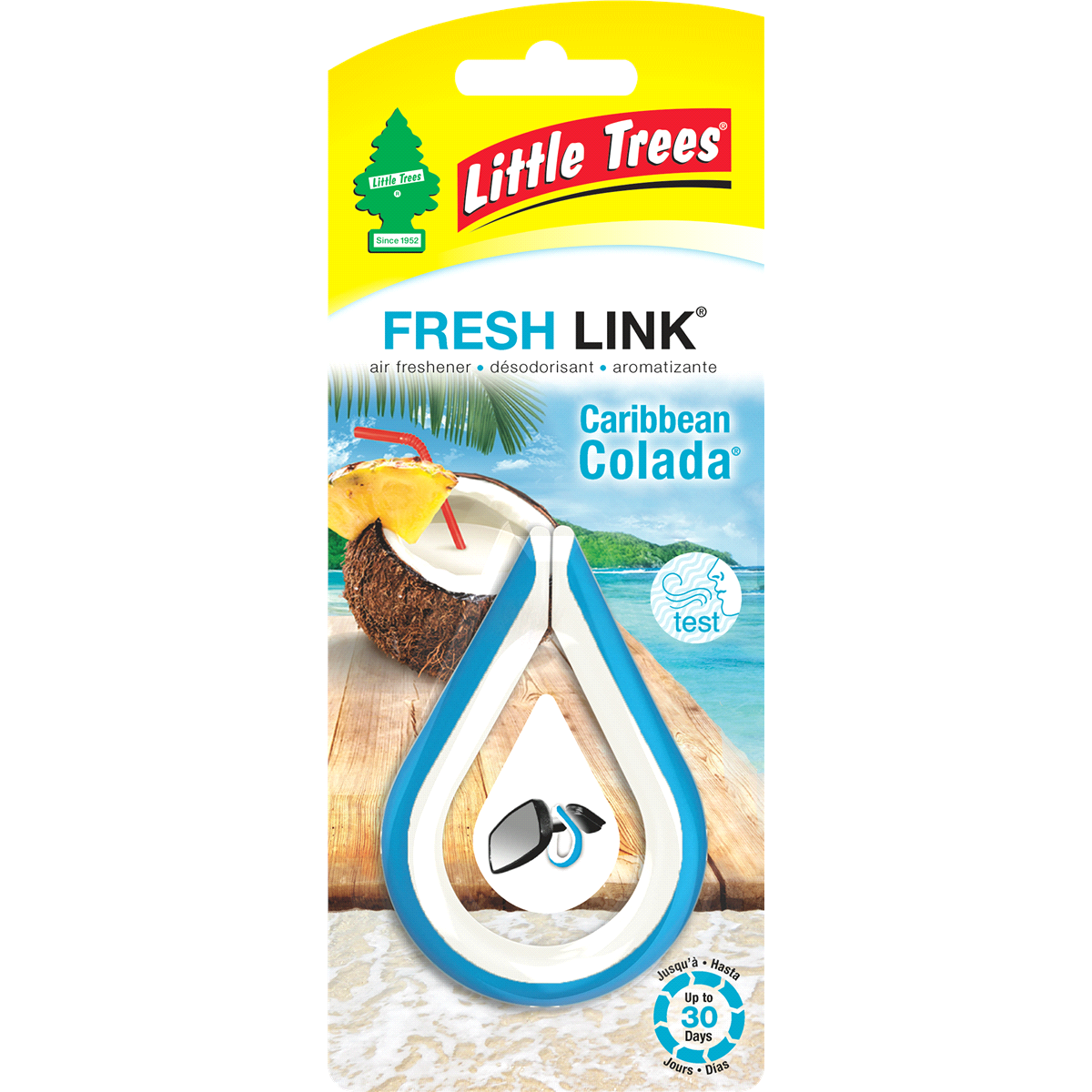 slide 1 of 1, Little Trees Fresh Link Caribbean Colada Air Freshener, 1 ct