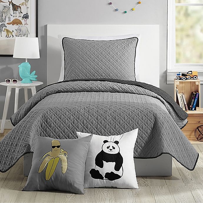 slide 1 of 4, Urban Playground Corbin Quilt Set - Grey, 2 ct