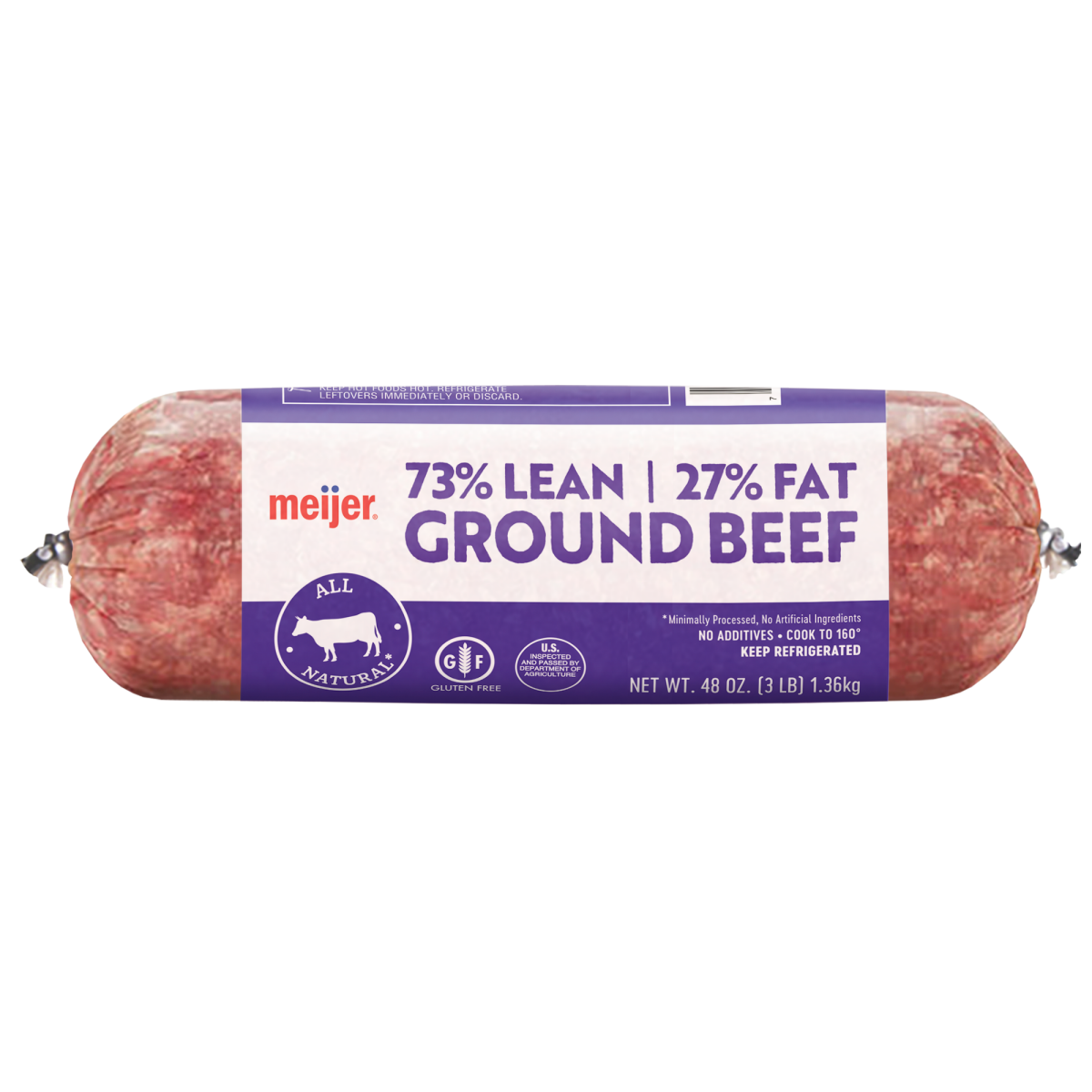 slide 1 of 13, Meijer 73/27 Ground Beef, 3 lb, 3 lb