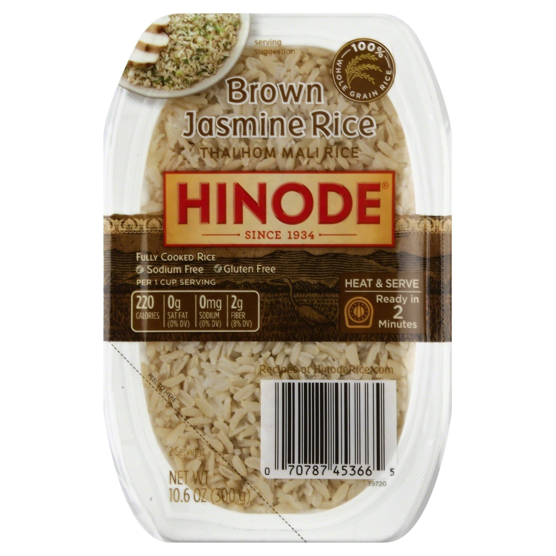 slide 1 of 1, Hinode Heat & Serve Brown Jasmine Rice, 10.6 oz