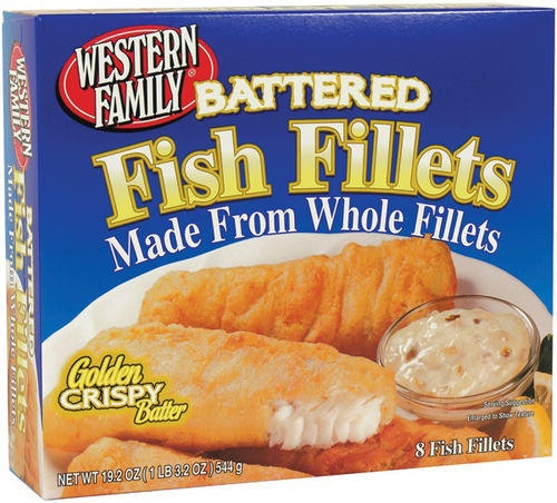 slide 1 of 1, Western Family Fish Portions Battered, 19.2 oz