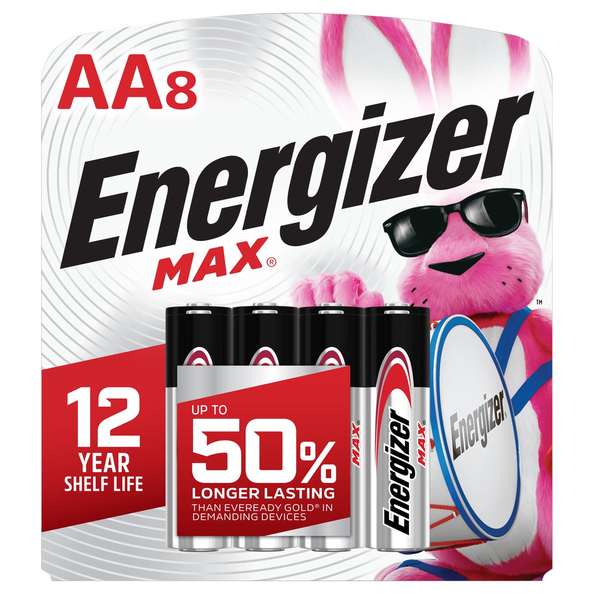 slide 1 of 3, Energizer MAX AA Batteries (8 Pack), Double A Alkaline Batteries, 8 ct
