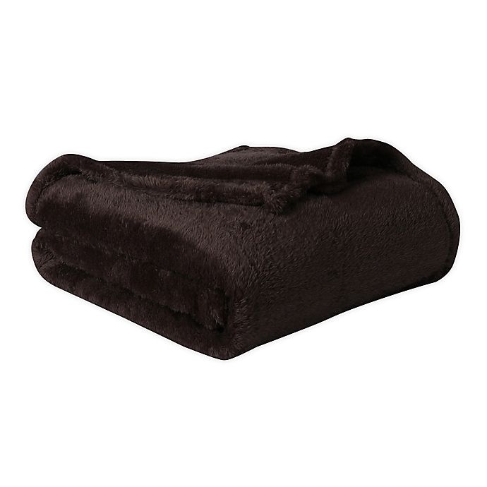 slide 1 of 5, Cathay Home Luxe Soft High Pile Plush Throw Blanket - Chocolate, 1 ct