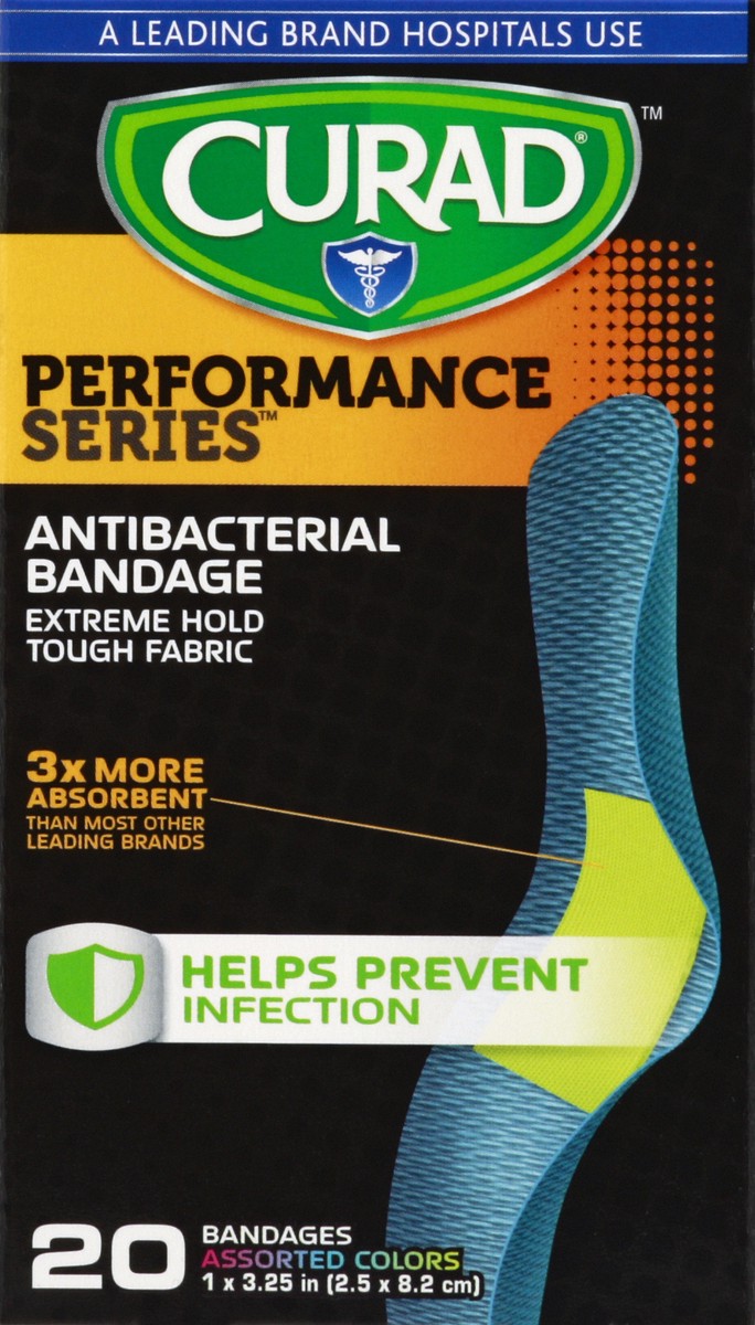 slide 4 of 4, Curad Antibacterial Adhesive Bandages, 20 ct