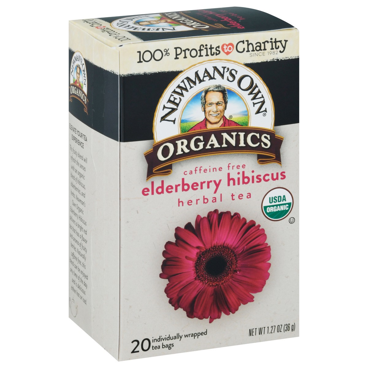 slide 6 of 12, Newman's Own Caffeine Free Elderberry Hibiscus Herbal Tea - 20 ct, 20 ct