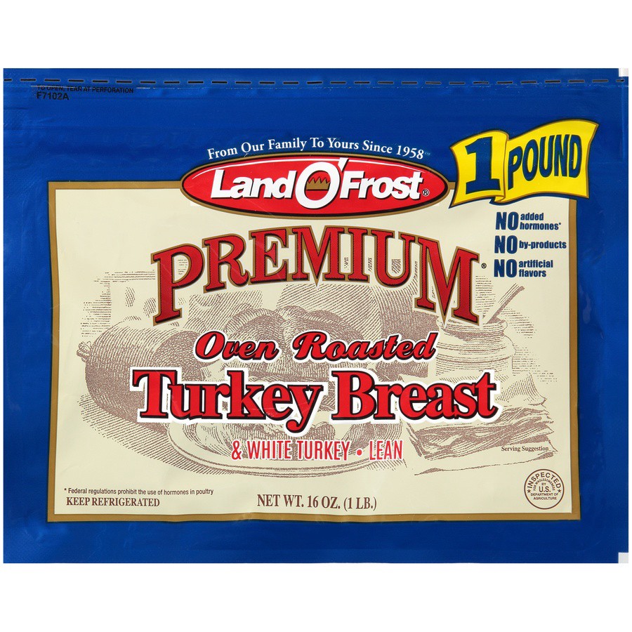 slide 1 of 16, Land O' Frost® premium meat, oven roasted turkey breast, 16 oz