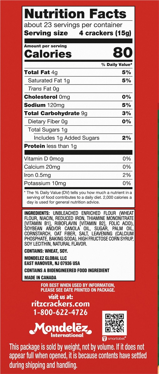 slide 9 of 14, NABISCO RITZ LE FOOTBALL SHAPES CRACKERS, 12.3 oz