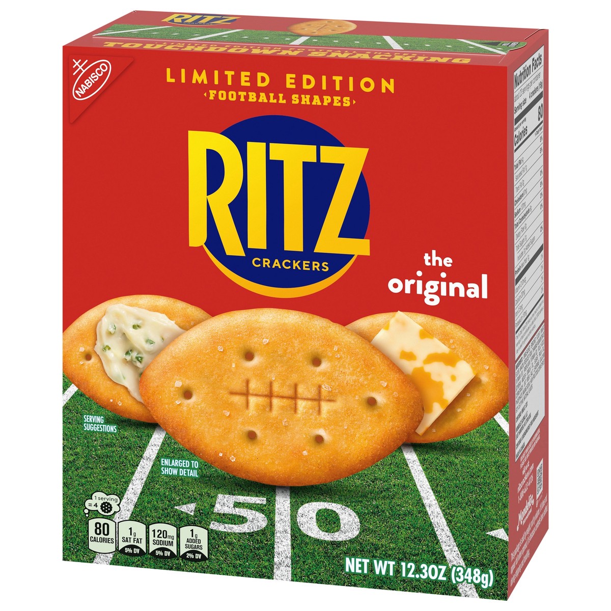 slide 3 of 14, NABISCO RITZ LE FOOTBALL SHAPES CRACKERS, 12.3 oz