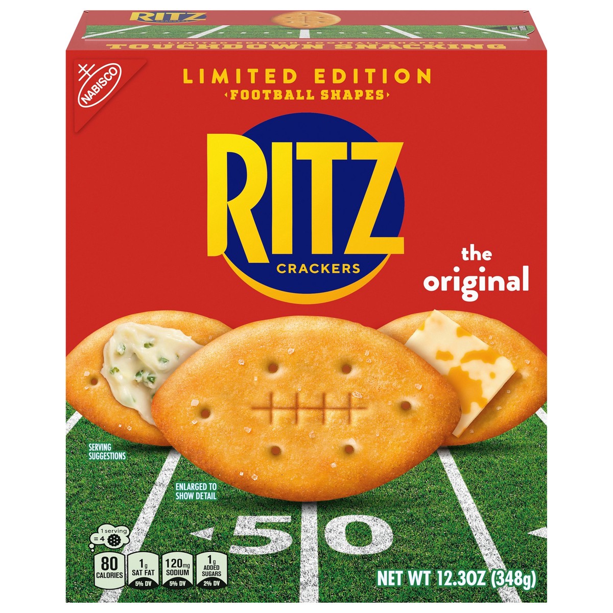 slide 7 of 14, NABISCO RITZ LE FOOTBALL SHAPES CRACKERS, 12.3 oz