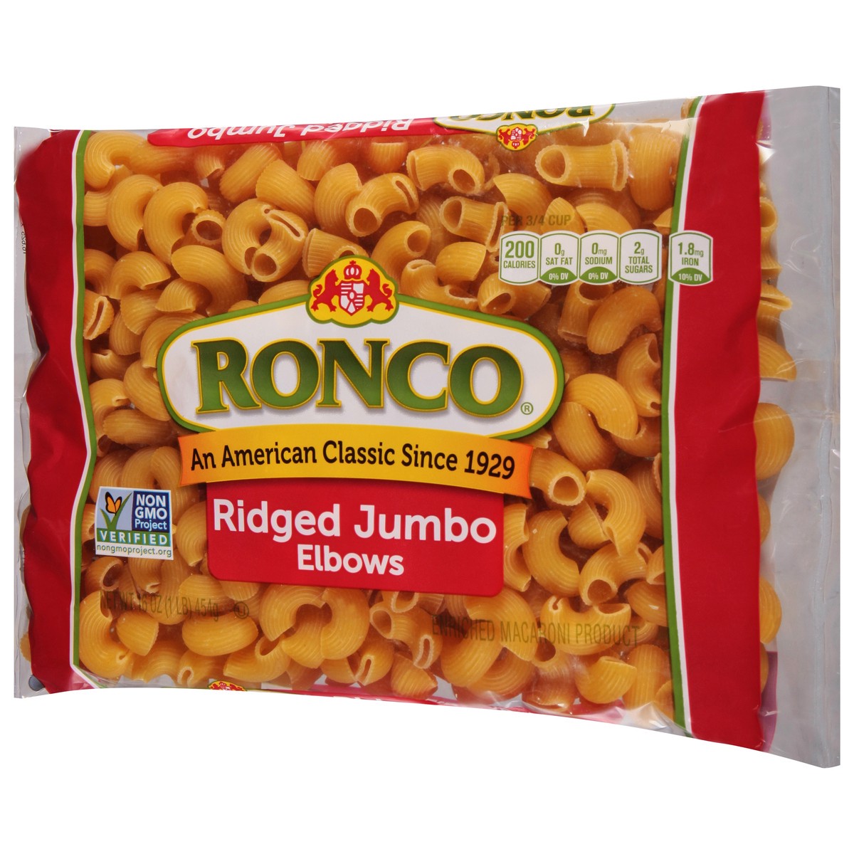 slide 3 of 4, Ronco Ridged Jumbo Elbows 16 Ounces, 16 oz