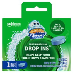 Scrubbingbubbl Scrubbing Bubbles Continuous Clean Drop-Ins Disc, Blue Toilet Cleaning Tablet, 1.7oz