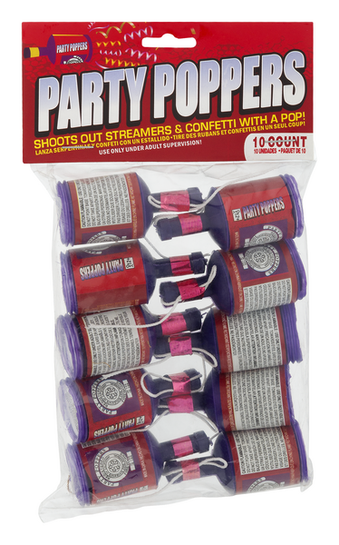 slide 1 of 1, LaMi Party Poppers, 1 ct