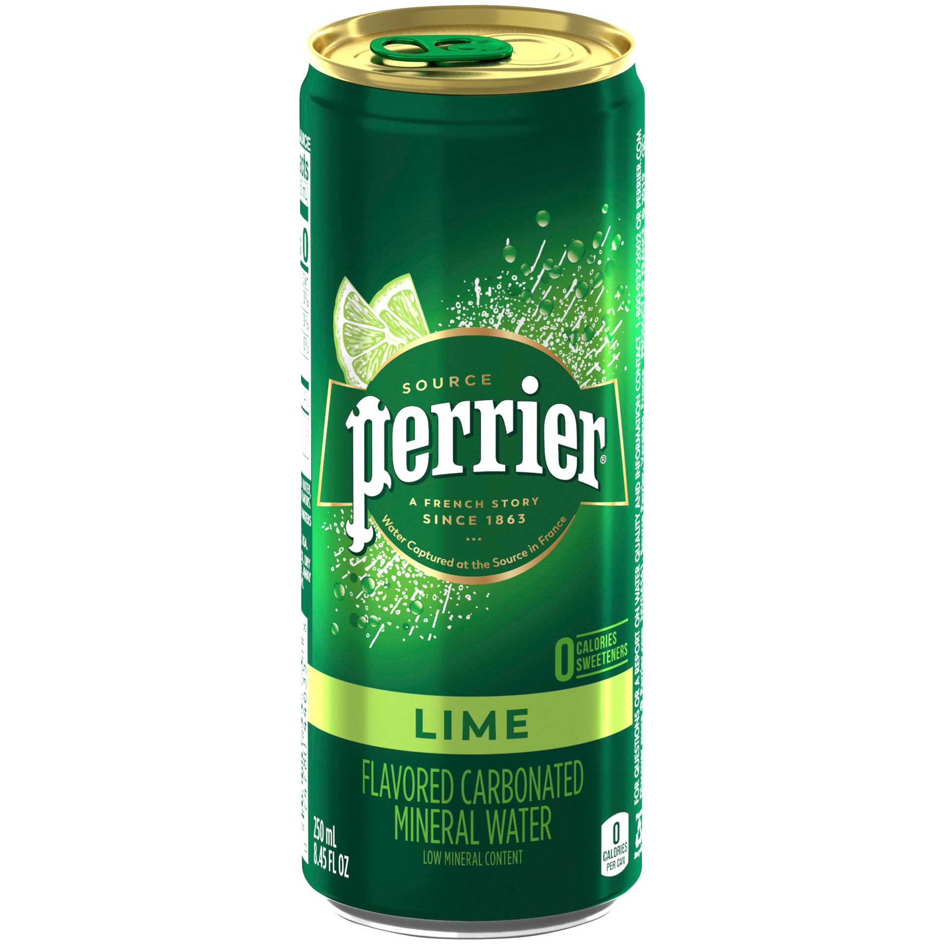 slide 1 of 1, PERRIER Lime Flavored Carbonated Mineral Water, 