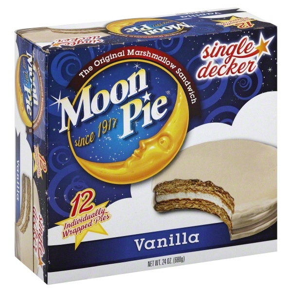slide 1 of 1, Moon Pie Marshmallow Sandwich, Original, Vanilla, Single Decker, 18.2 oz