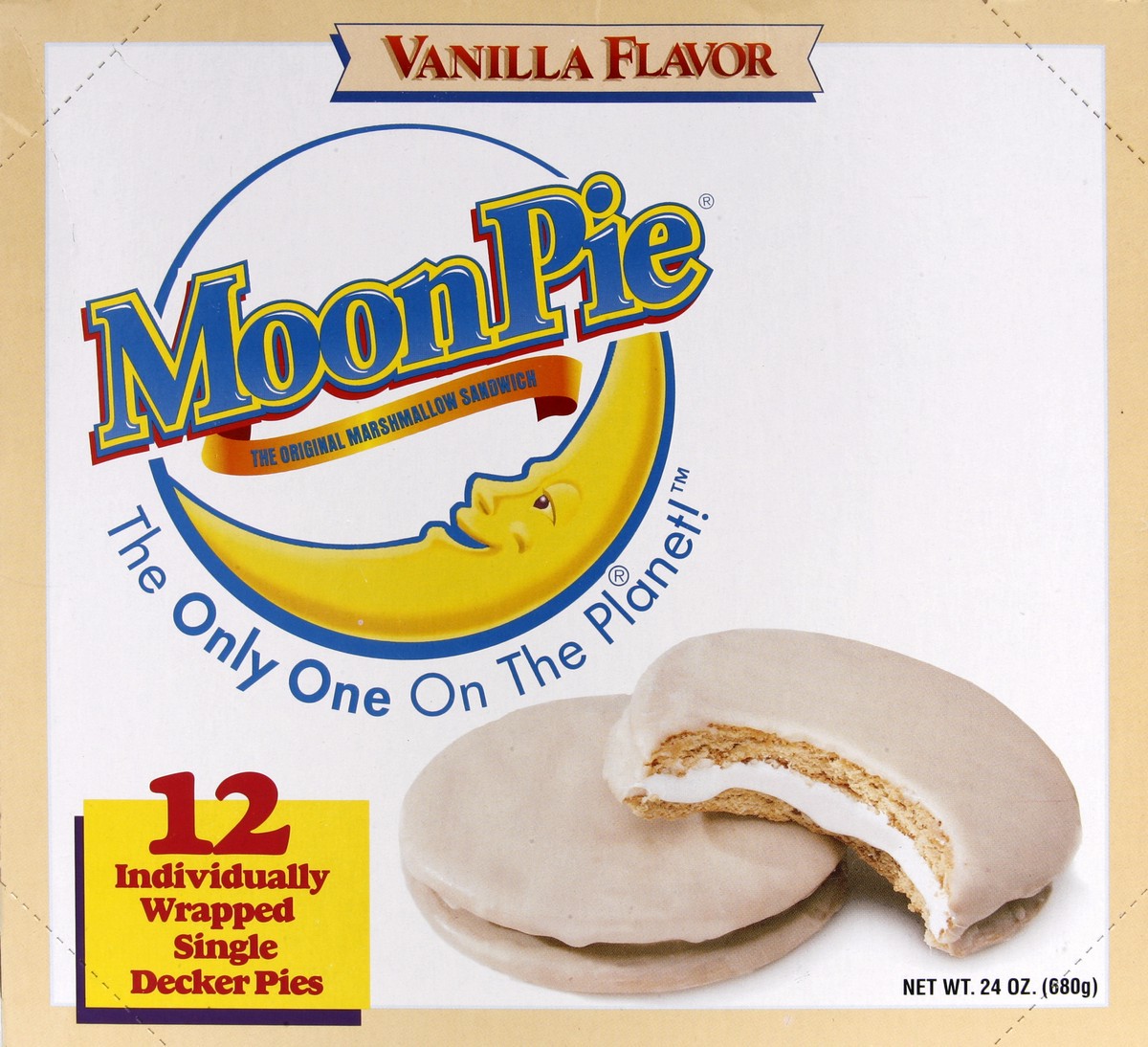 slide 3 of 4, Moon Pie Marshmallow Sandwich, Original, Vanilla, Single Decker, 18.2 oz