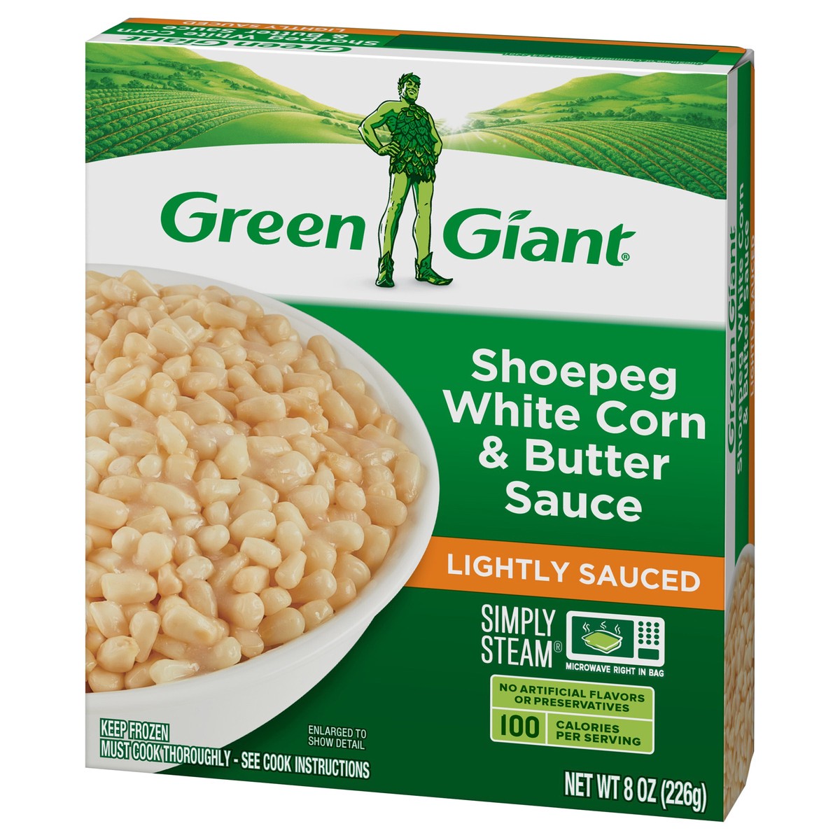 slide 5 of 9, Green Giant Simply Steam Shoepeg White Corn & Butter Sauce, Lightly Sauced Frozen Vegetables, 8 OZ, 8 oz