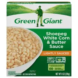 Green Giant Simply Steam Shoepeg White Corn & Butter Sauce, Lightly Sauced Frozen Vegetables, 8 OZ