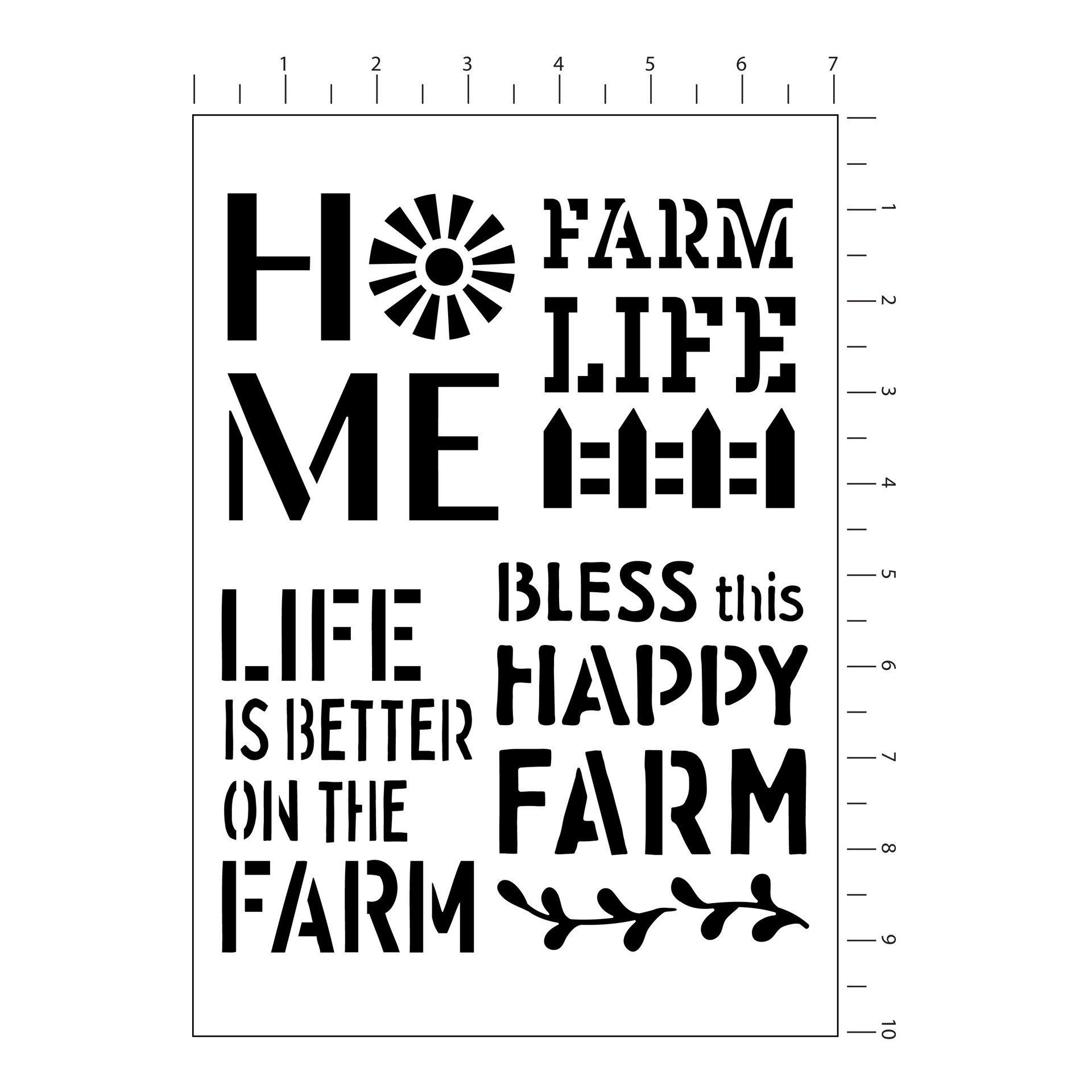 slide 3 of 3, Farmhouse Sentiments Stencils By Craft Smart, 7" X 10", 7 in x 10 in